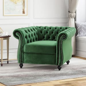 Westminster Emerald Velvet Nailhead Trim Club Chair