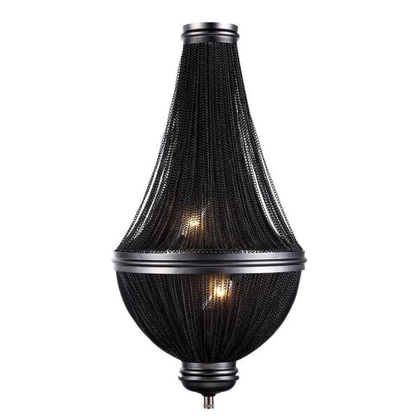 Elegant Lighting Paloma 3-Light Dark Grey Wall Sconce