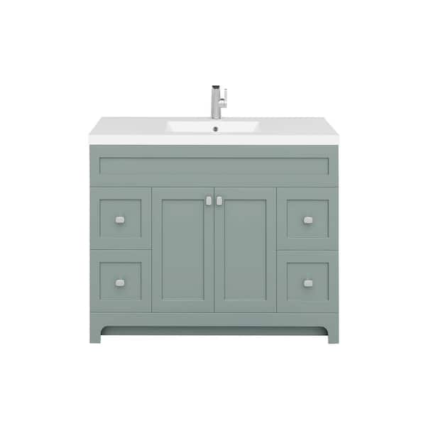 Cutler Kitchen and Bath Daisy 48 in. W x 21 in. D x 36.5 in. H S/Sink Free Standing Bath Vanity in Serenity with Cultured Marble Top in White