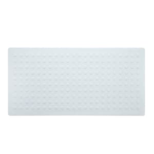 18 in. x 36 in. Extra Long Rubber Bath Safety Mat in White