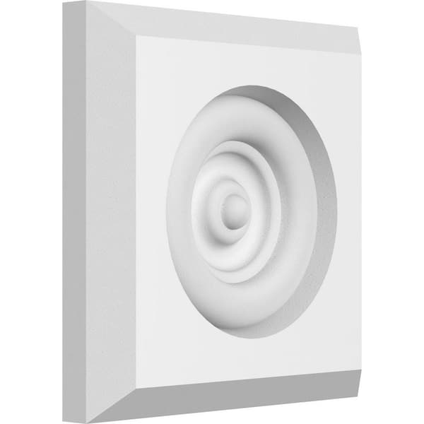 Ekena Millwork 3 in. W x 3 in. H x-1/2 in. P Standard Sedgwick Bullseye Rosette with Beveled Edge (2-Pack)