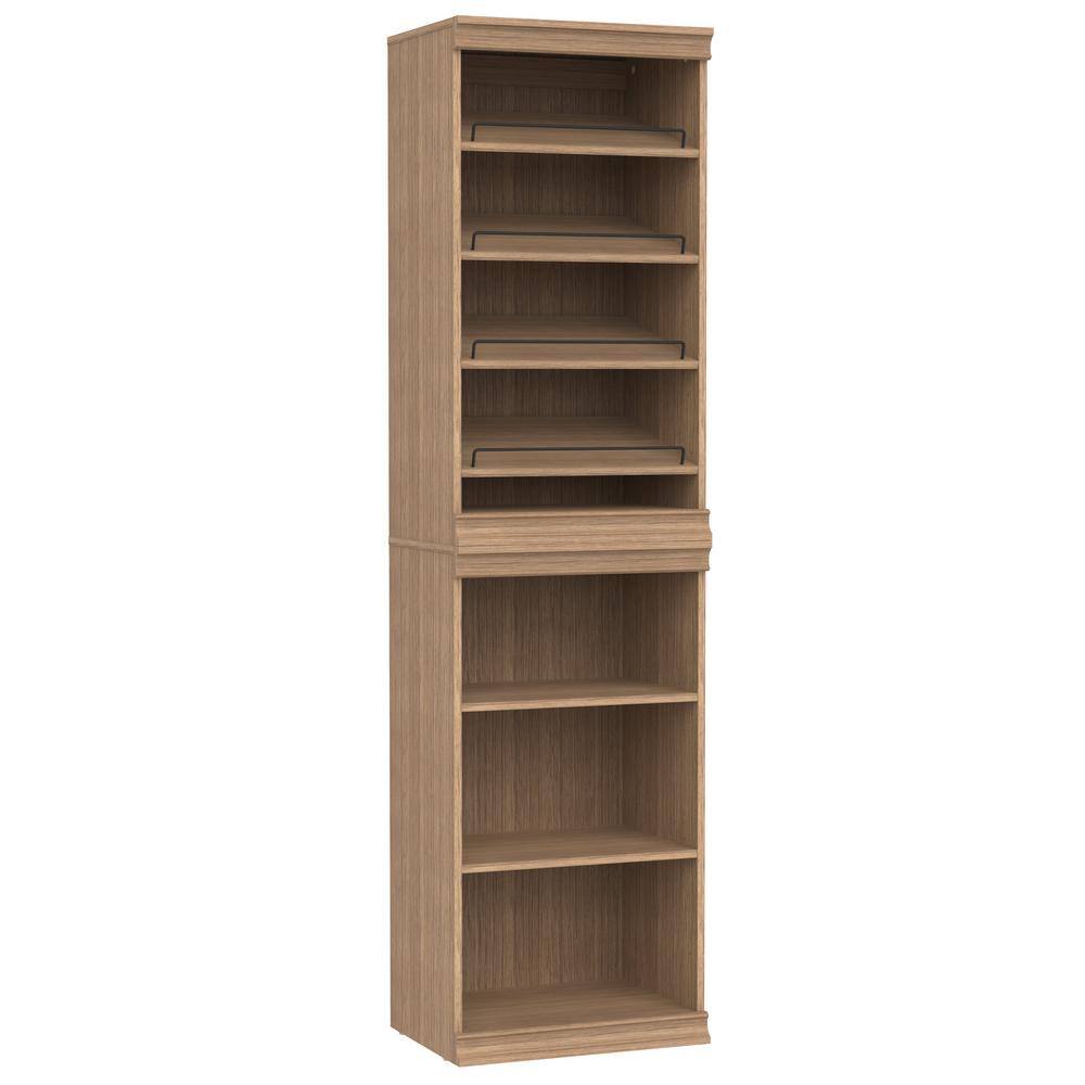 Modular Storage 21.38 in. W Honey Tower System 7-Shelf Wood Closet System