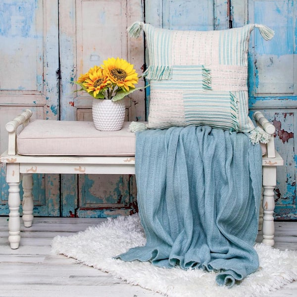 PARKLAND COLLECTION Harper 20 X 20 Transitional Cream & Mint Throw Pillow