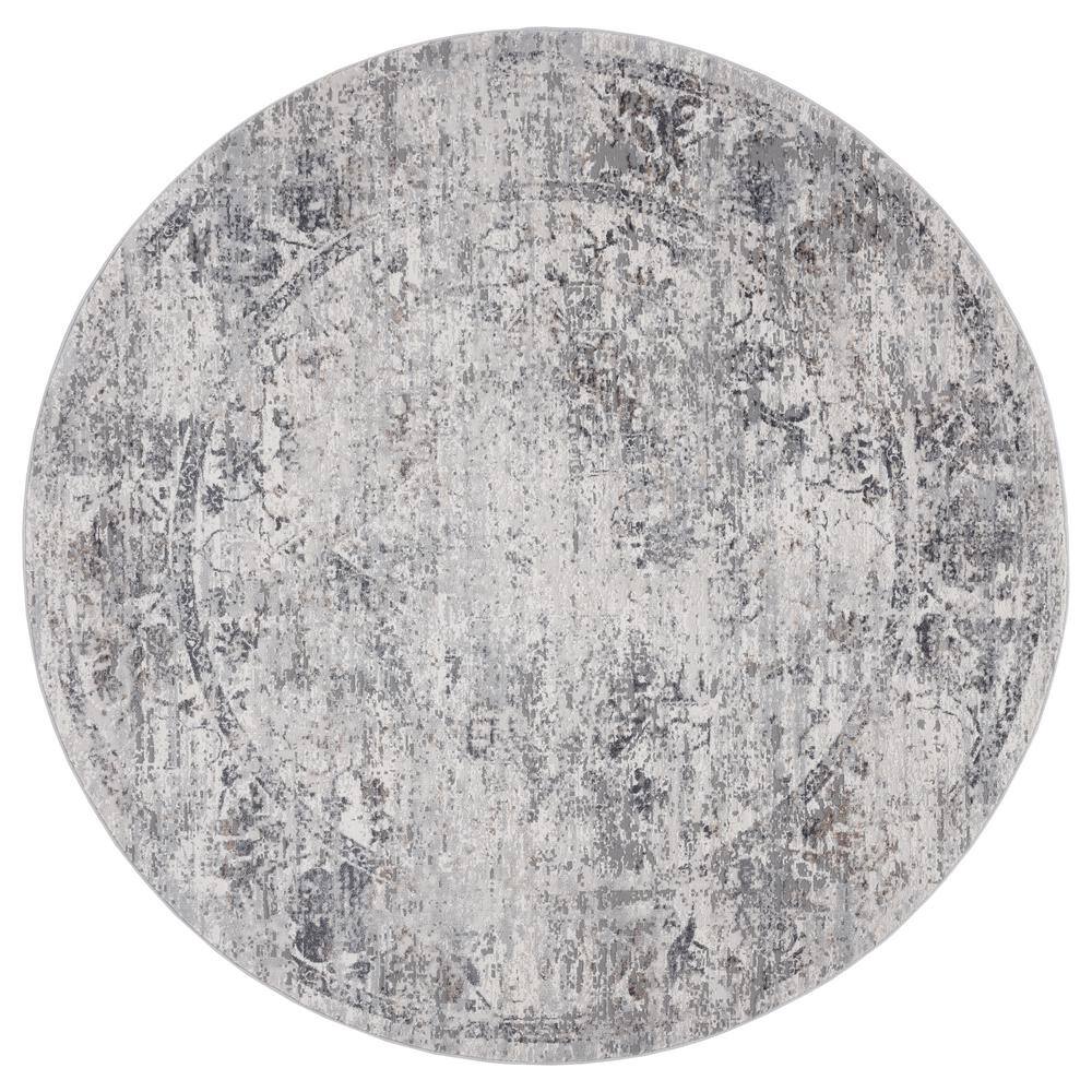 United Weavers Austin Clark Grey 7 ft. 10 in. x 7 ft. 10 in. Round Rug 45402047288R The Home