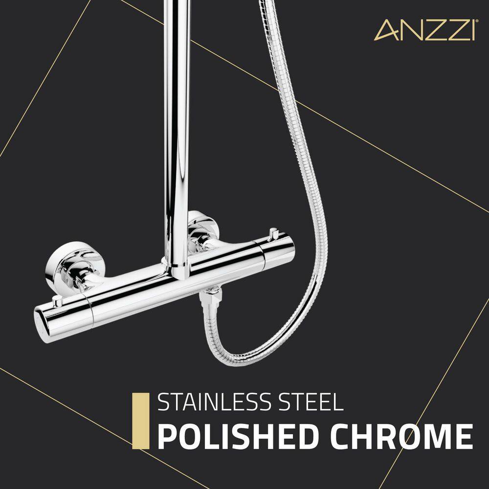Polished Chrome Adjustable Multi-Head Rainfall Shower System