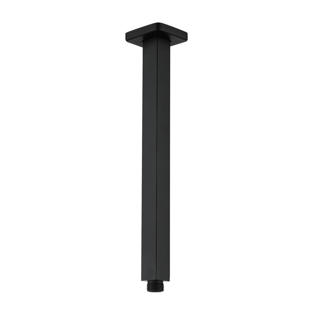 Matte Black 12-Inch Ceiling Mounted Square Shower Arm