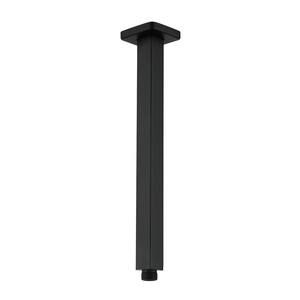 12 in. Square Ceiling Mount Standard Shower Arm and Flange, Matte Black