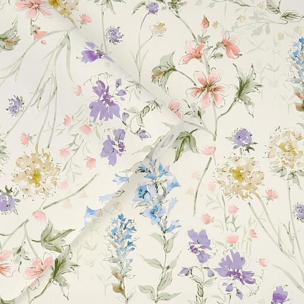 Laura Ashley Wild Meadow Chalk Pink Wallpaper Sample 12276494
