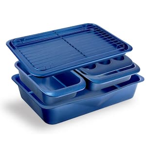 Classic Blue StackMaster 6-Piece Carbon Steel Diamond Infused Nonstick Space Saving Stackable Bakeware Set