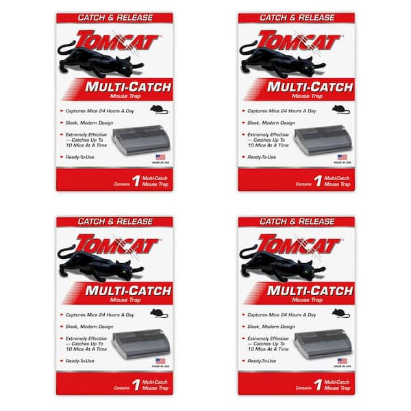 Multi-Catch Mouse Trap, Live Mouse Trap, Catch and Release Mice (4 Traps)