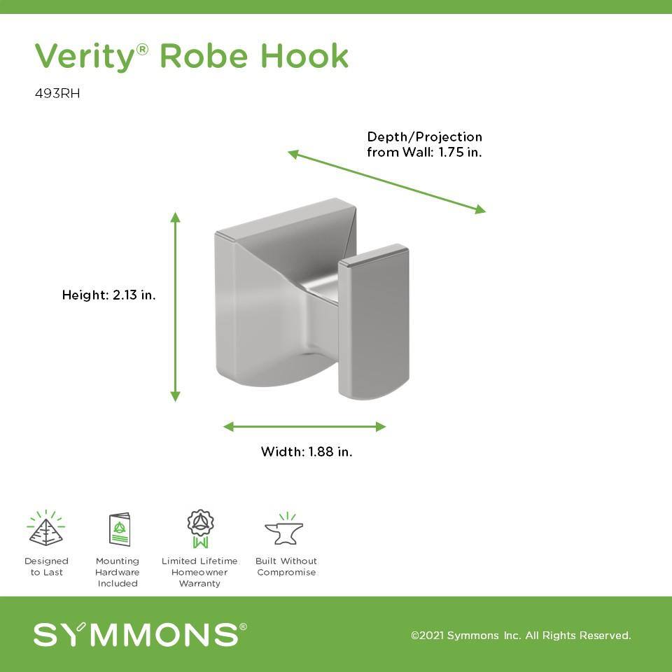 Polished Chrome Square Wall Mounted Robe Hook