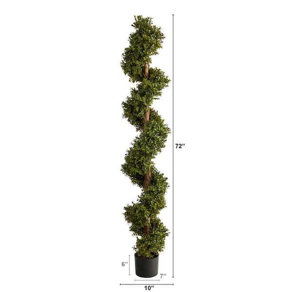 Leaf 125cm Artificial Topiary Tree UV Protected Boxwood Spiral