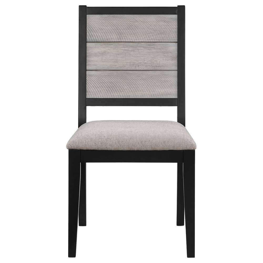 Gray Upholstered Rustic Side Chair with Wood Frame