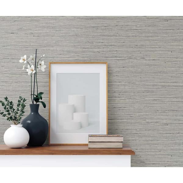 60.75 sq. ft. Tedlar Greystone Edmond Faux Sisal High Performance Vinyl Unpasted Wallpaper Roll