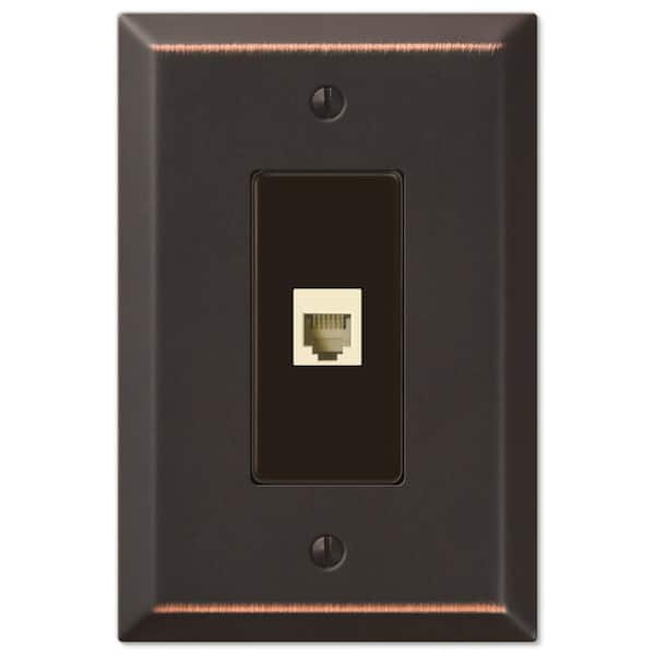 Oversized 1 Gang Phone Steel Wall Plate - Aged Bronze