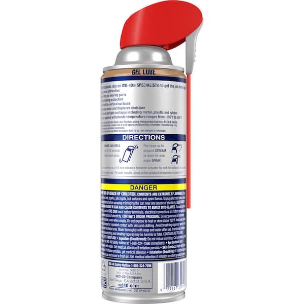 WD-40 SPECIALIST 10 oz. Gel Lube, No-Drip Formula with Smart Straw Spray  (2-Pack) 61201 - The Home Depot