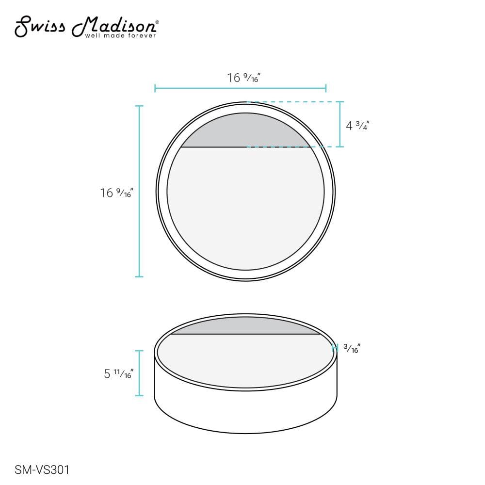 Beau 16.5" Glossy White Ceramic Round Vessel Sink