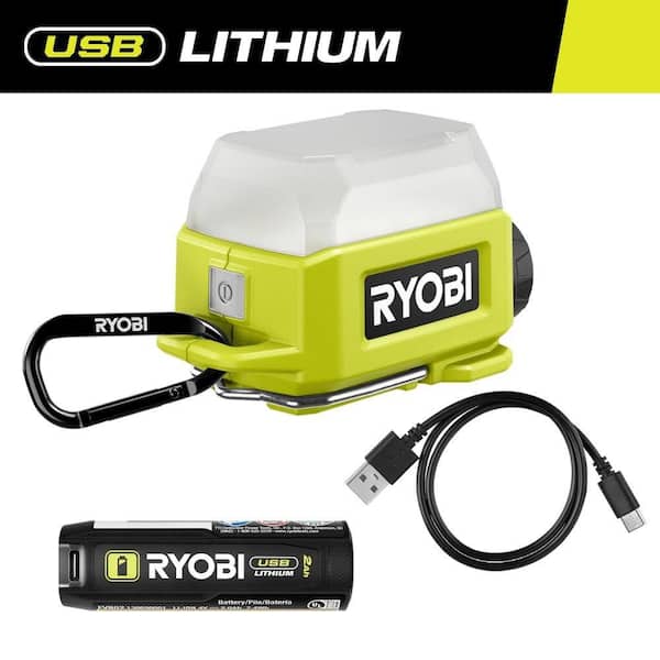 USB Lithium Cordless Compact Area Light Kit with 2.0 Ah USB Battery and Charging Cable