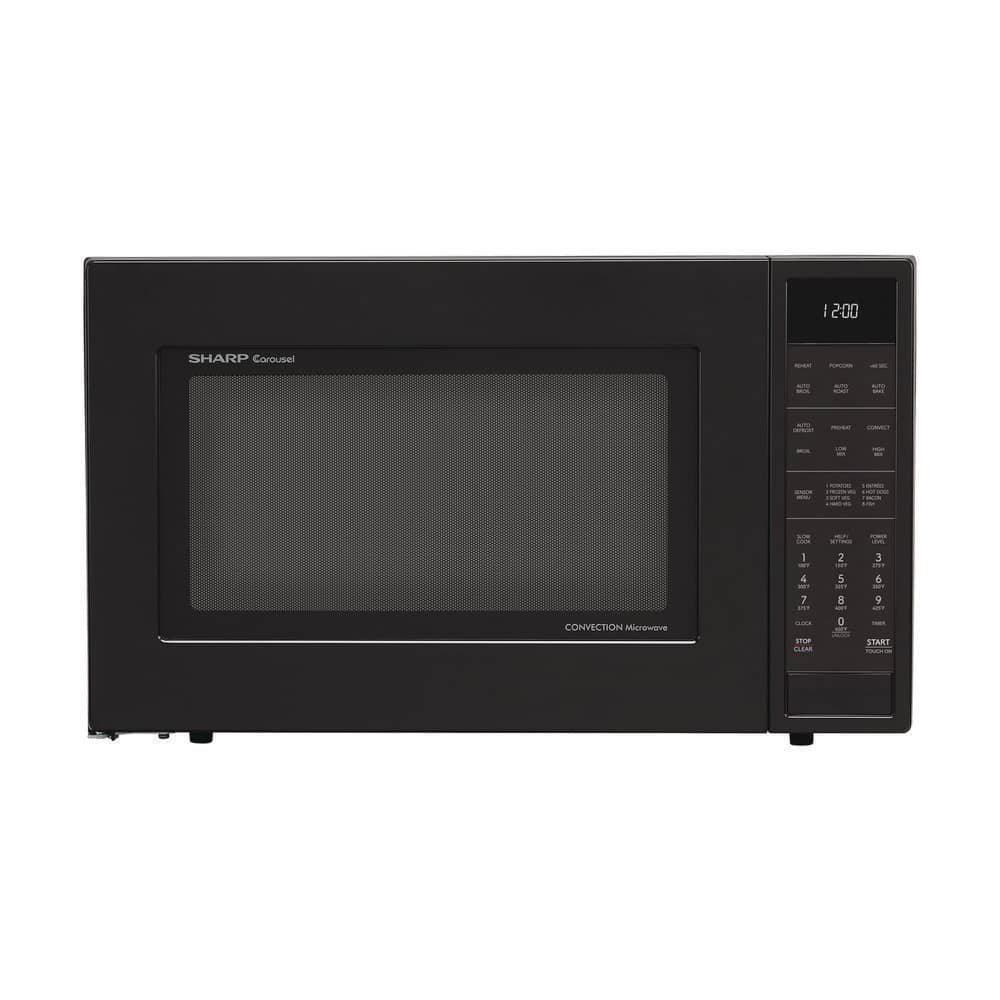 24.6 in. Electric Microwave in Black with Convection