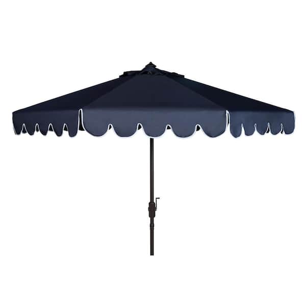 Venice 11 ft. Aluminum Market Tilt Patio Umbrella in Navy/White