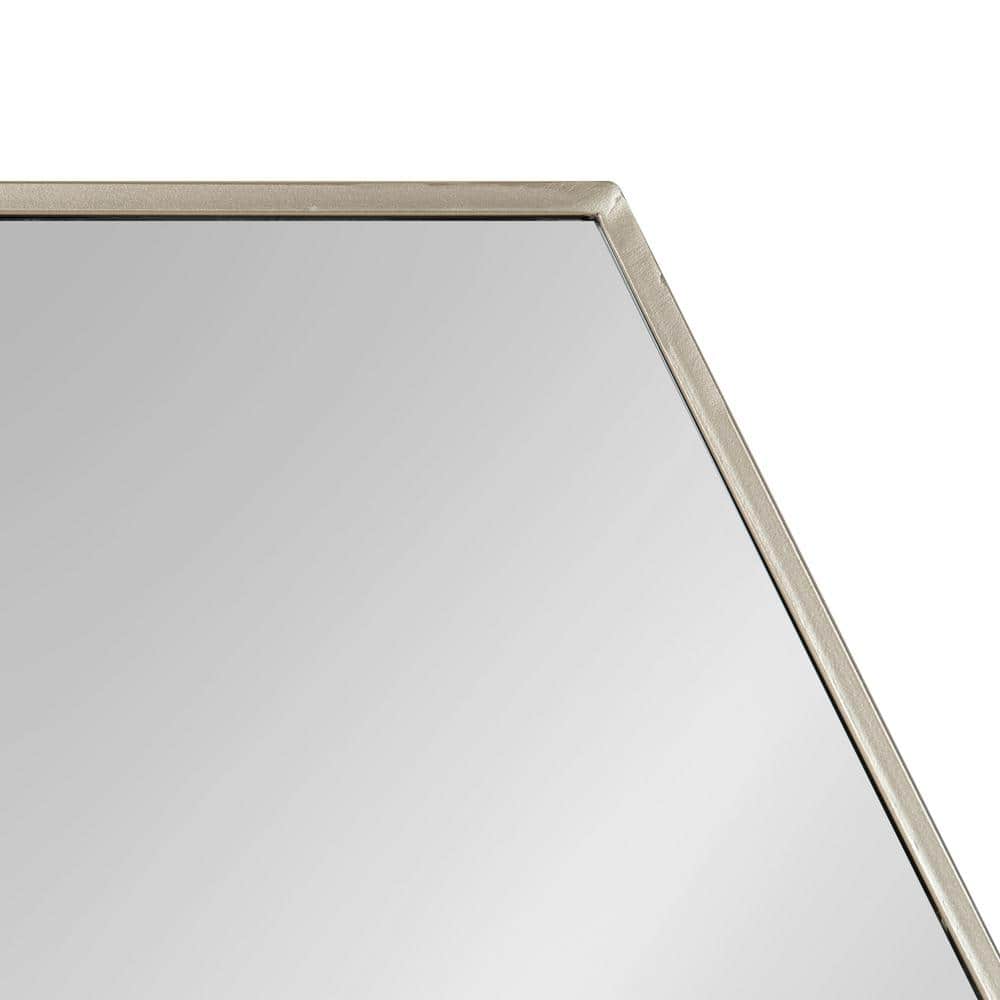 Elegant Silver Hexagon 29" Bathroom Wall Mirror