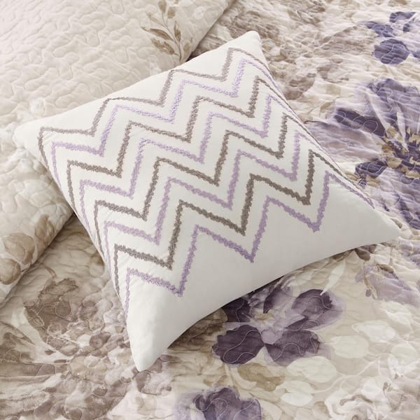 Piper 6-Piece Taupe Microfiber Full/Queen Quilt Set