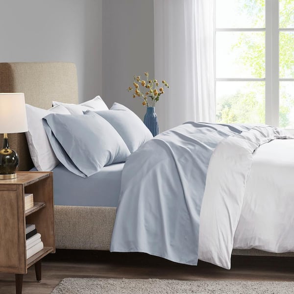 Madison Park Blue King Luxurious Brushed Microfiber Deep Pocket Sheet Set