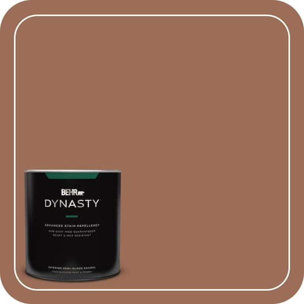 BEHR DYNASTY 1 qt. #S210-6 Cinnamon Crunch Semi-Gloss Enamel Interior Stain-Blocking Paint and Primer
