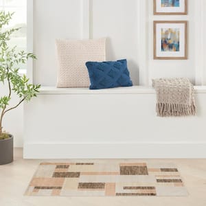 Astra Machine Washable doormat 2 ft. x 4 ft. Geometric Contemporary Area Rug