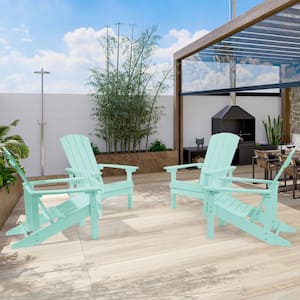 Green Recyled Plastic Weather-Resistant Outdoor Patio Adirondack Chair (Set of 4)