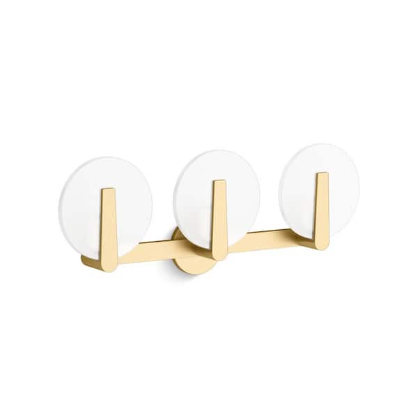 KOHLER Hint 3-Light Brushed Moderne Brass Frosted Glass Wall Sconce
