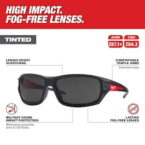 Performance Safety Glasses with Tinted Fog-Free Lenses with Large Level 1 Cut Resistant Nitrile Gloves