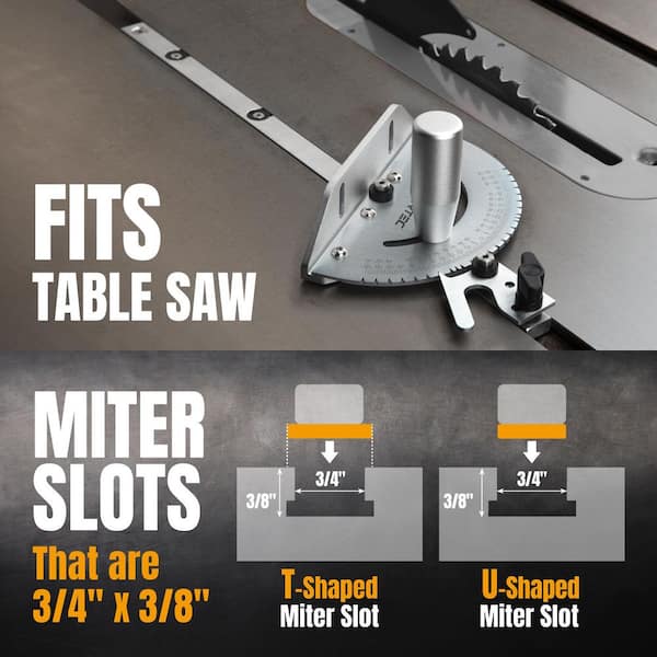 Universal Table Saw Miter Gauge Assembly Miter Gauge with 27 Angle Stops