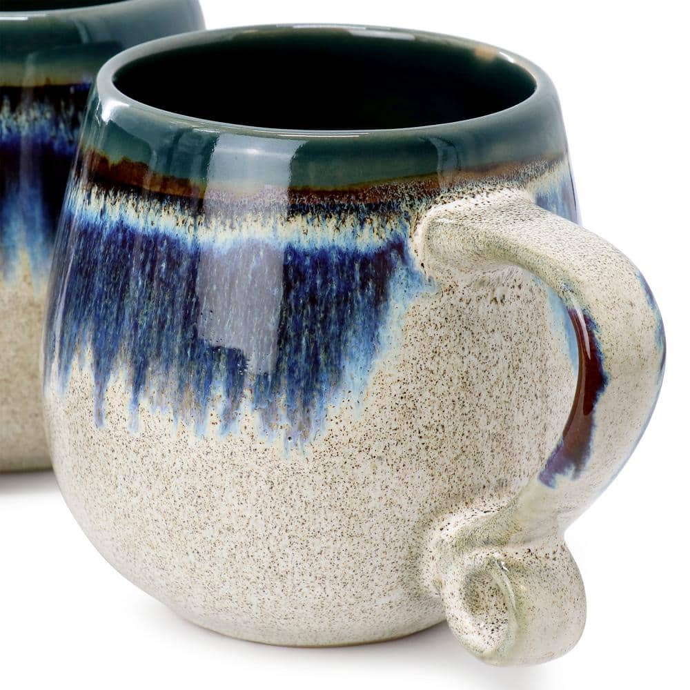Lexington 4-Piece 20 oz Blue Multi Ceramic Mug Set