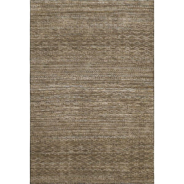 Mayfield Premium Machine Washable Abstract AMF2150 Chocolate 9 ft. x 12 ft. Area Rug