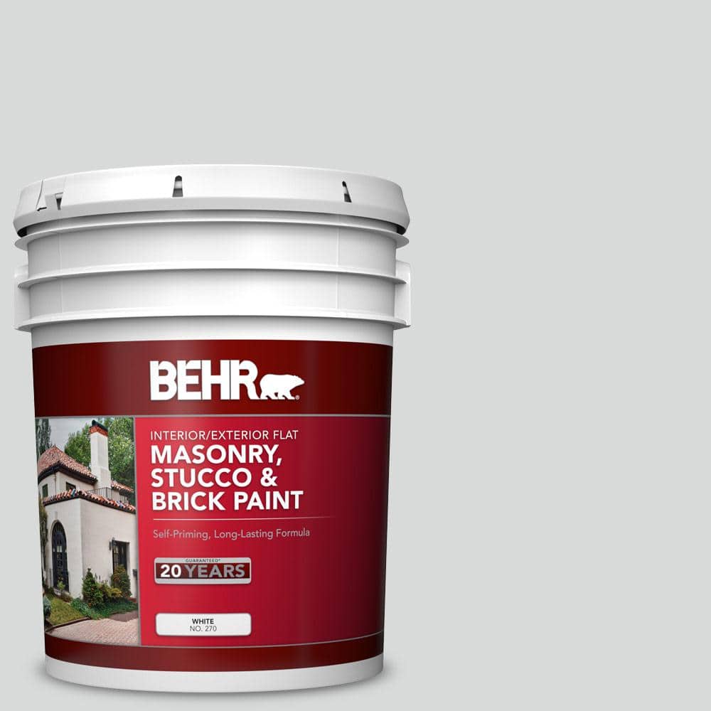 5 gal. #N460-1 Evening White Flat Interior/Exterior Masonry, Stucco and Bri