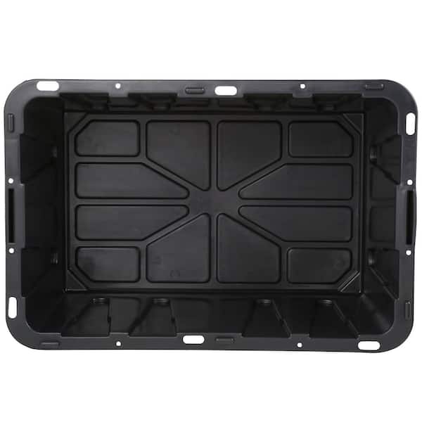 HDX 12 Gal. Tough Storage Tote in Black with Yellow Lid 206100