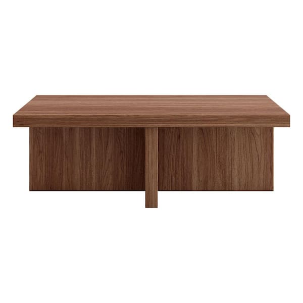 Meyer&Cross Elna 44 in. Satin Walnut Rectangle MDF Top Coffee