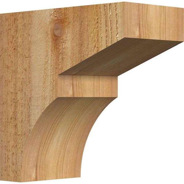 Ekena Millwork 4 in. x 8 in. x 8 in. Western Red Cedar Monterey Rough Sawn Corbel
