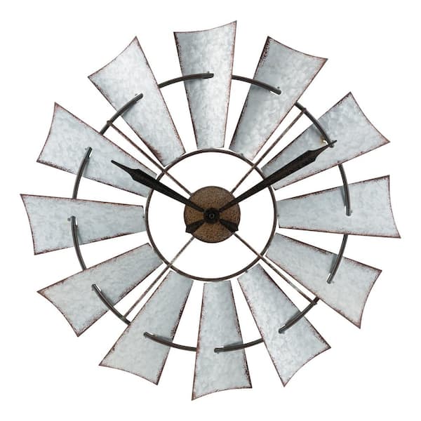 La Crosse Clock 22 in. Metal Windmill Quartz Wall Clock with Silent Movement