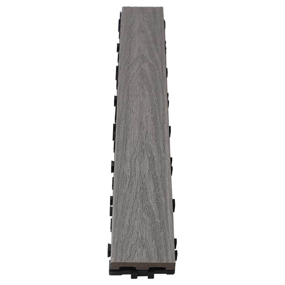 NewTechWood UltraShield Naturale 3 in. x 2 ft. Quick Composite Single Slat Deck Tile in Westminster Gray (4-Pieces per Box) -  US-QD-2-ZX-LG