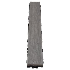 UltraShield Naturale 3 in. x 2 ft. Quick Composite Single Slat Deck Tile in Westminster Gray (4-Pieces per Box)