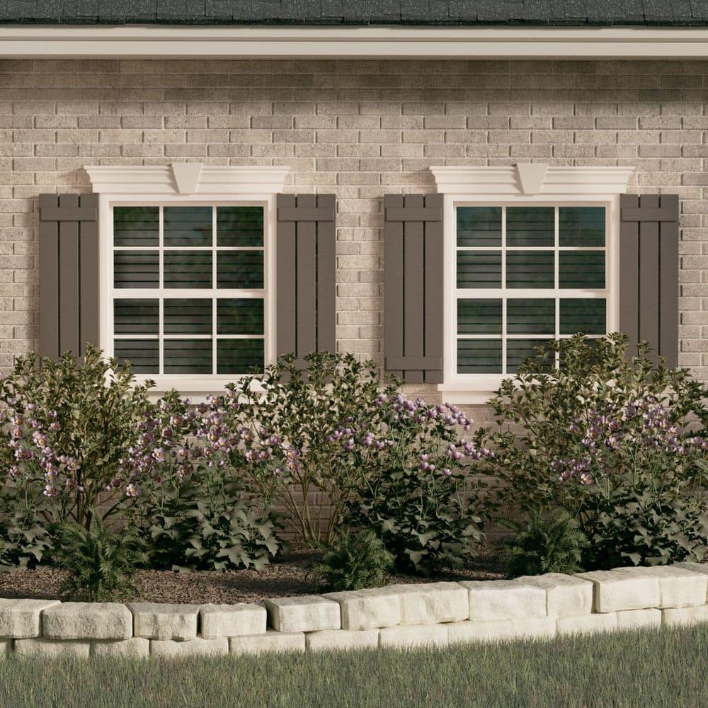 23 in. W x 41 in. H EnduraCore Composite 4-Board Spaced Board-n-Batten Shutters, Raisin Brown (Pair-No Hardware) price history on PriceWatchPro