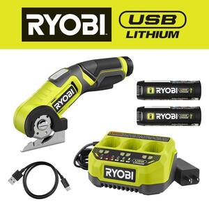 RYOBI USB Lithium Power Cutter Kit with 2.0 Ah USB Lithium Battery ...