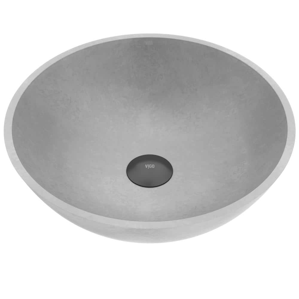 Ravenna Gothic 16" Gray Concrete Round Vessel Sink