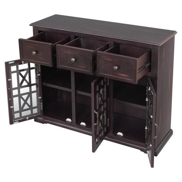 Unbranded 42.1 in. W x 14.2 in. D x 34.6 in. H Bathroom Wine Red Linen Cabinet