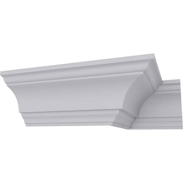 3-1/4 in. H x 3-1/4 in. P x 4-1/2 in. F x 94-1/2 in. L Polyurethane Salem Traditional Smooth Crown Moulding (8-Pack)