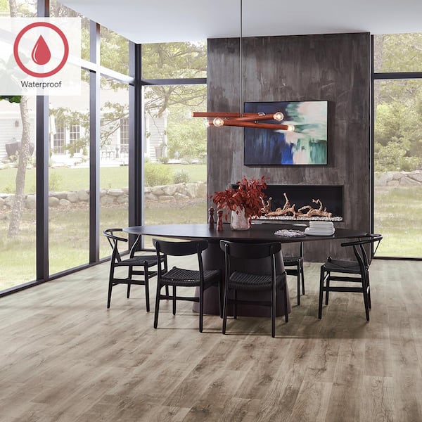 Outlast+ Mist Walters Oak 12 mm T x 7.4 in. W Waterproof Laminate Wood Flooring (19.63 sqft/case)