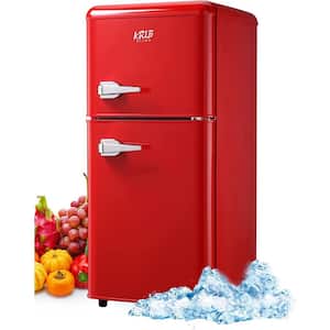 16.7 in. 3.5 cu.ft. Compact Mini Refrigerator in Red with Top Freezer
