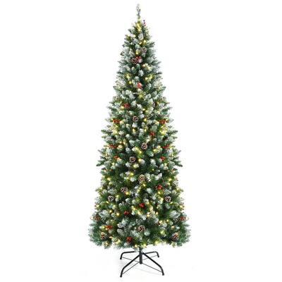 Pencil - 7 Ft - Pre-Lit Christmas Trees - Artificial Christmas Trees - The Home Depot